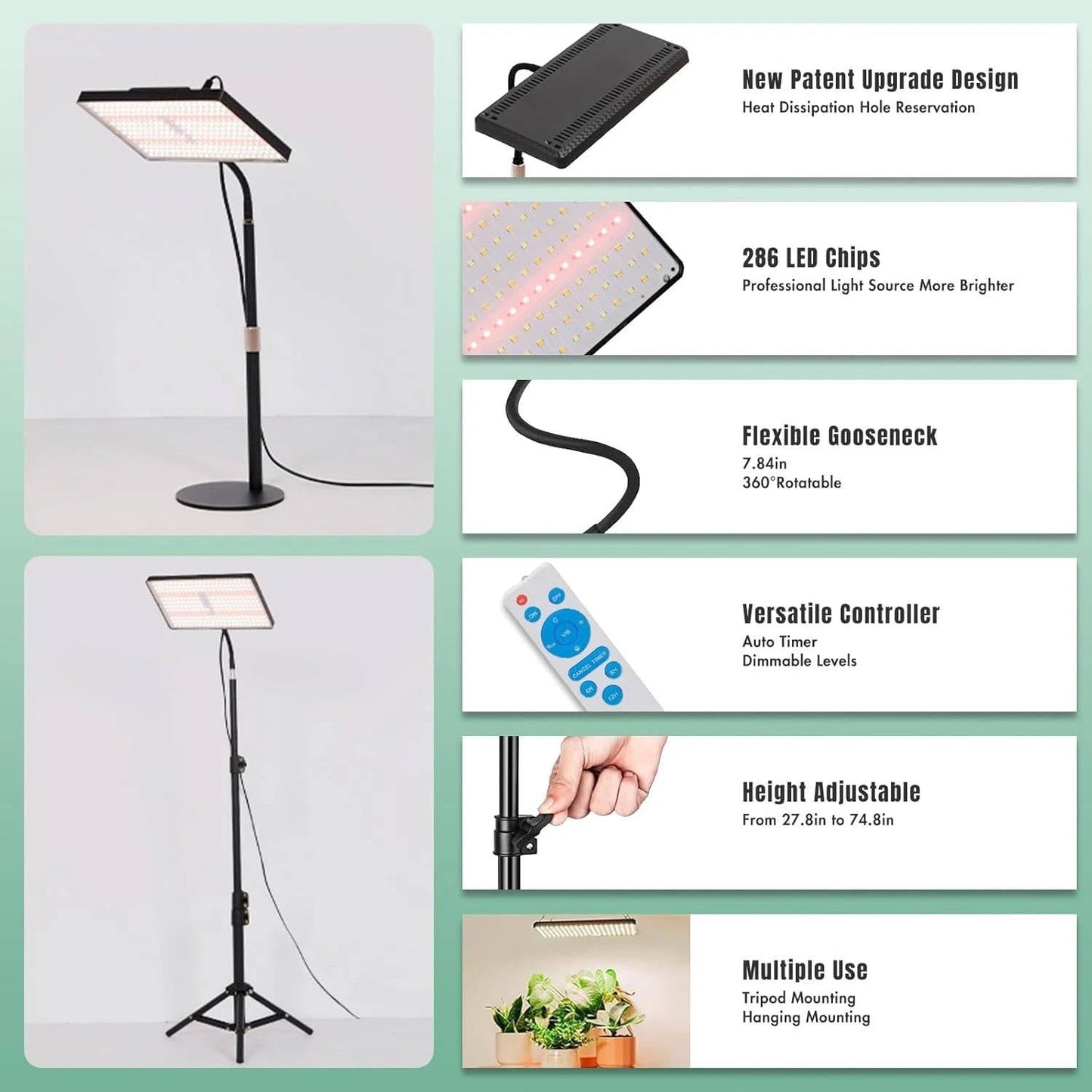 Bright Floor Lamp for Indoor Garden Plants