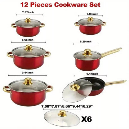 Essential 12pc Non Stick Kitchen Cookware Set