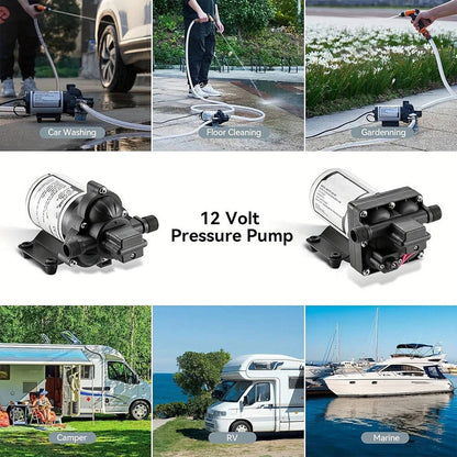 Compact Dual 12V RV Water Pump 130PSI Marine Sprayer Kit