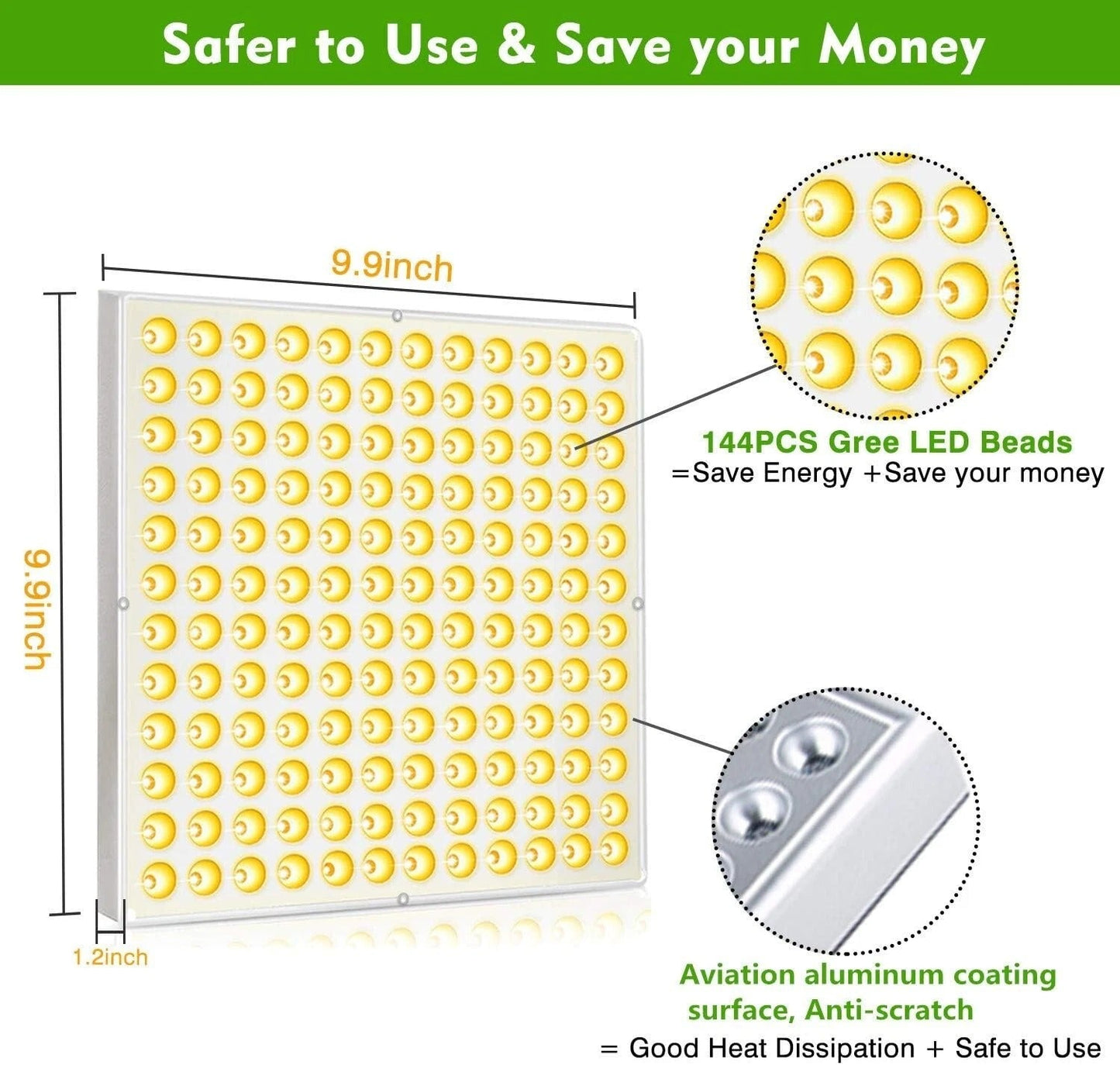 Bright LED Grow Light for Indoor Plants 3x3ft Coverage