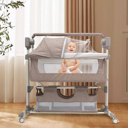 Automatic Baby Sleeper Bedside Crib with Soothing Music and Timer - Pexav