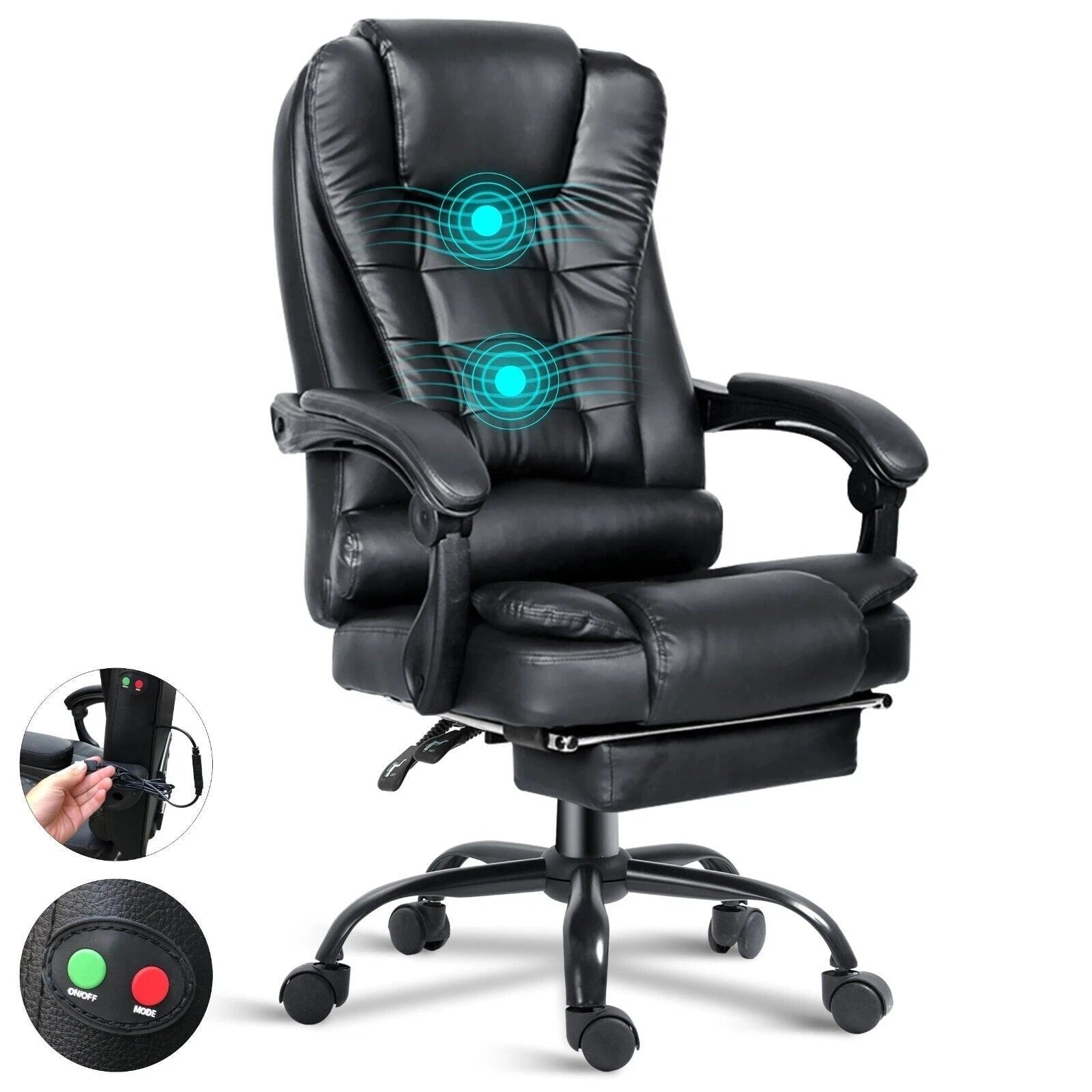 Comfortable Executive Chair with Massage and Back Support - Pexav