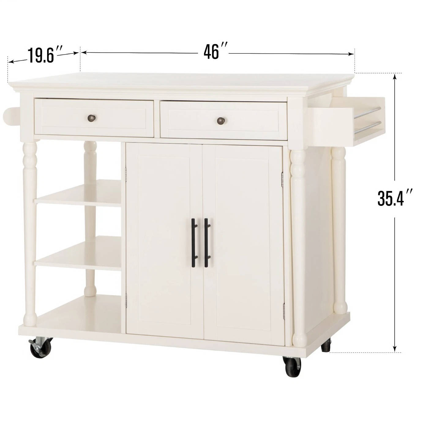 Portable Kitchen Cart with Wheels and Extra Storage