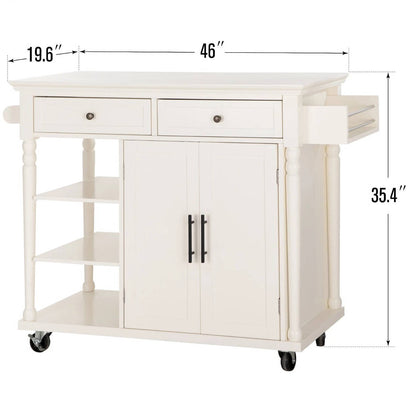 Portable Kitchen Cart with Wheels and Extra Storage