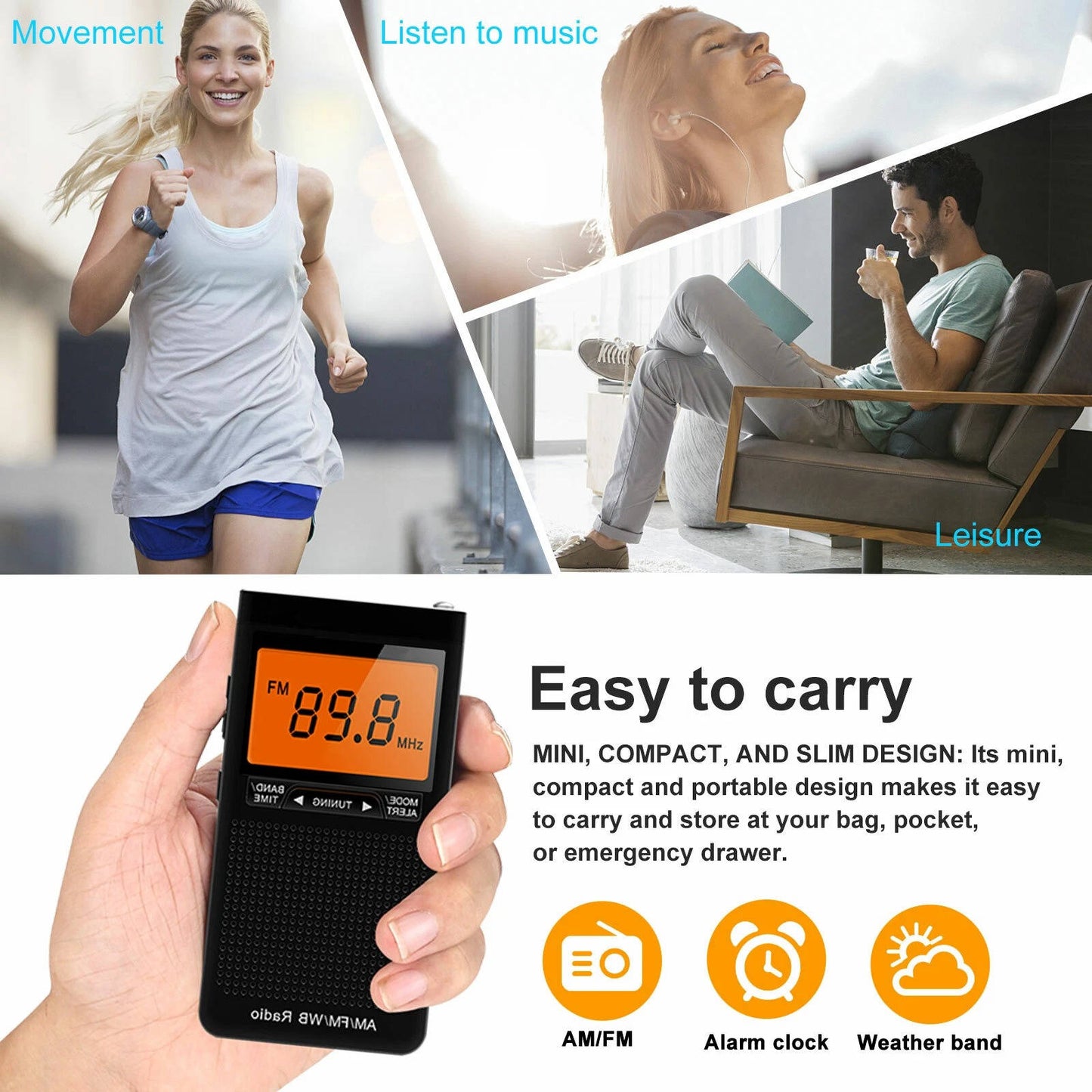 Compact Emergency Radio with Weather Alert & Digital Tune