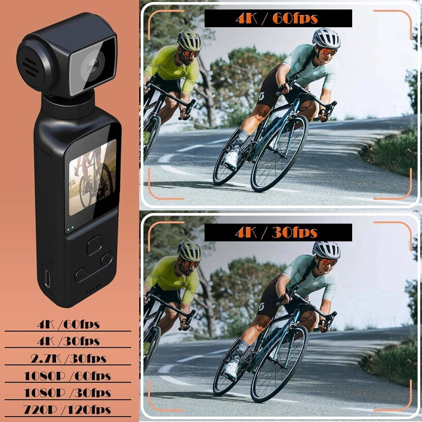 Ultra HD Wearable Action Camera with Mic