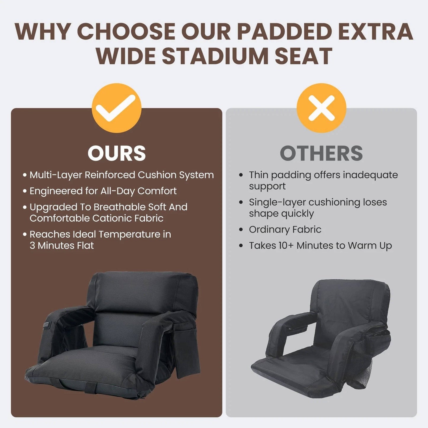 Warm Sports Seat with Back Rest