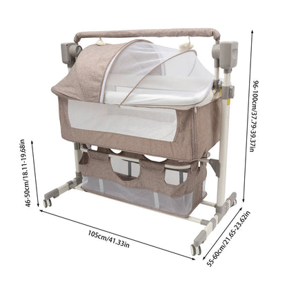 Automatic Baby Sleeper Bedside Crib with Soothing Music and Timer