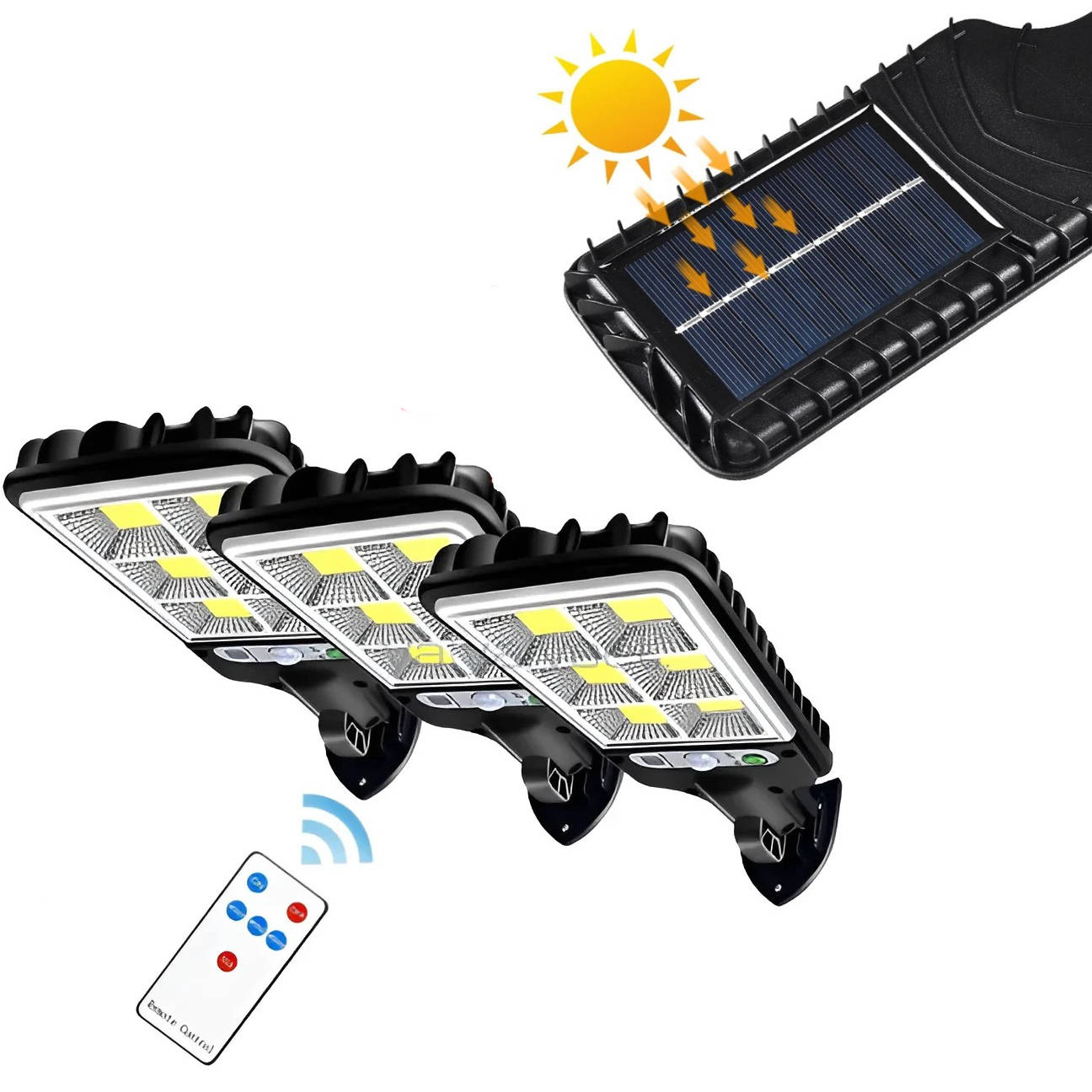 3 Pack Solar Powered Motion Sensor Outdoor Lights - Pexav