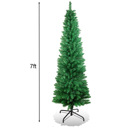 Tall Pre-Lit Christmas Tree with LED Lights