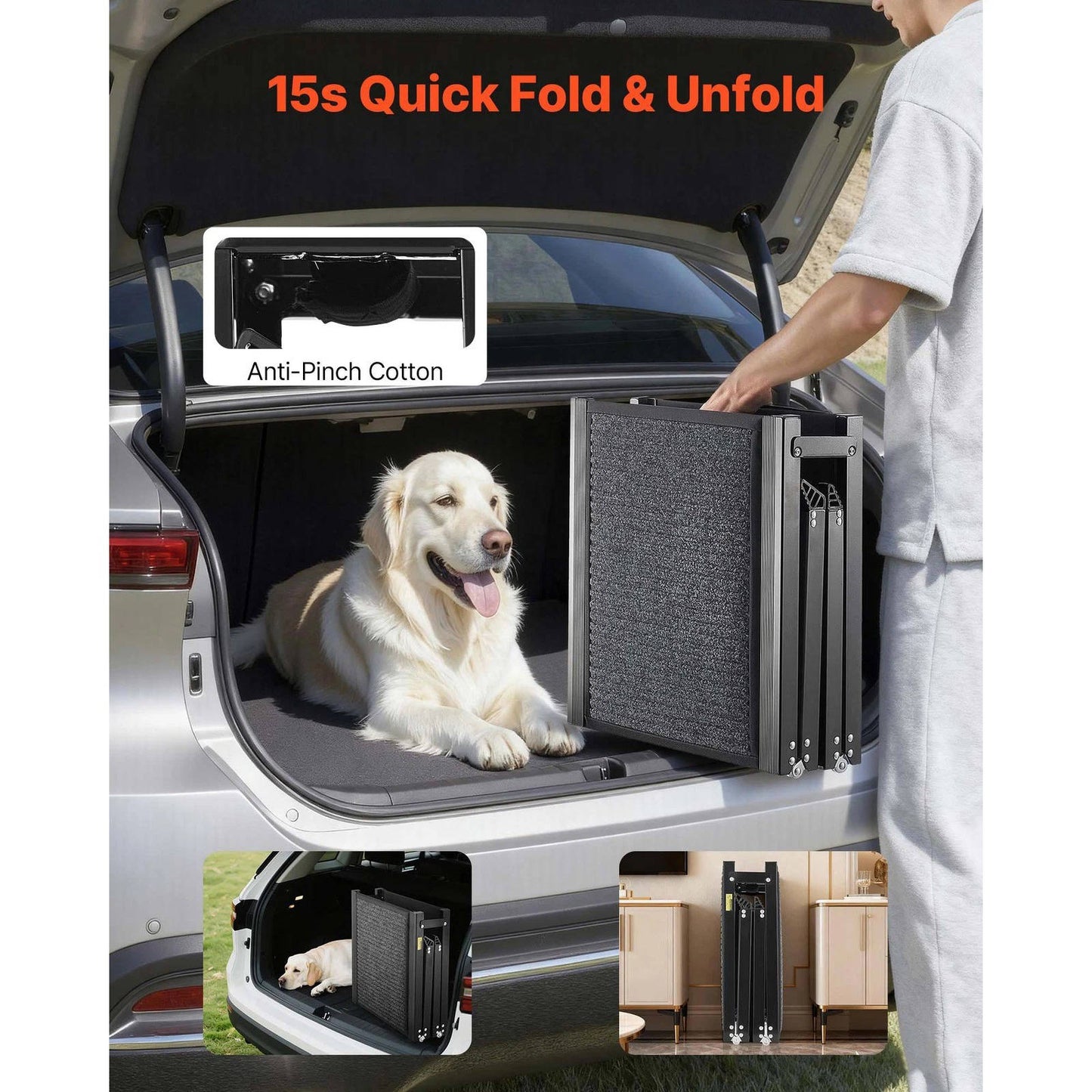 Portable Pet Car Steps, Heavy Duty Non Slip Ramp