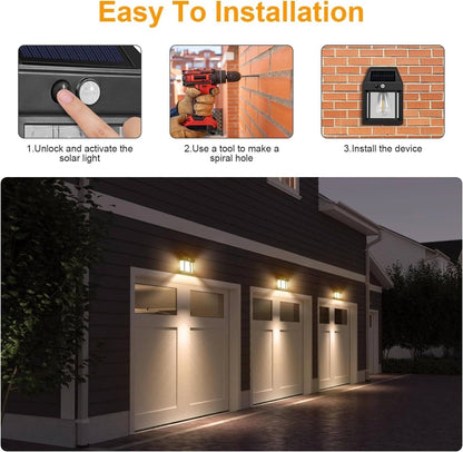 Bright Outdoor Solar Powered Garden Wall Light