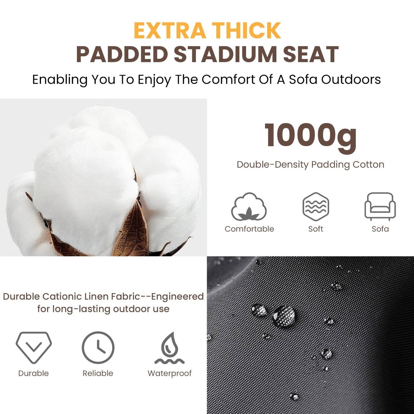 Warm Sports Seat with Back Rest