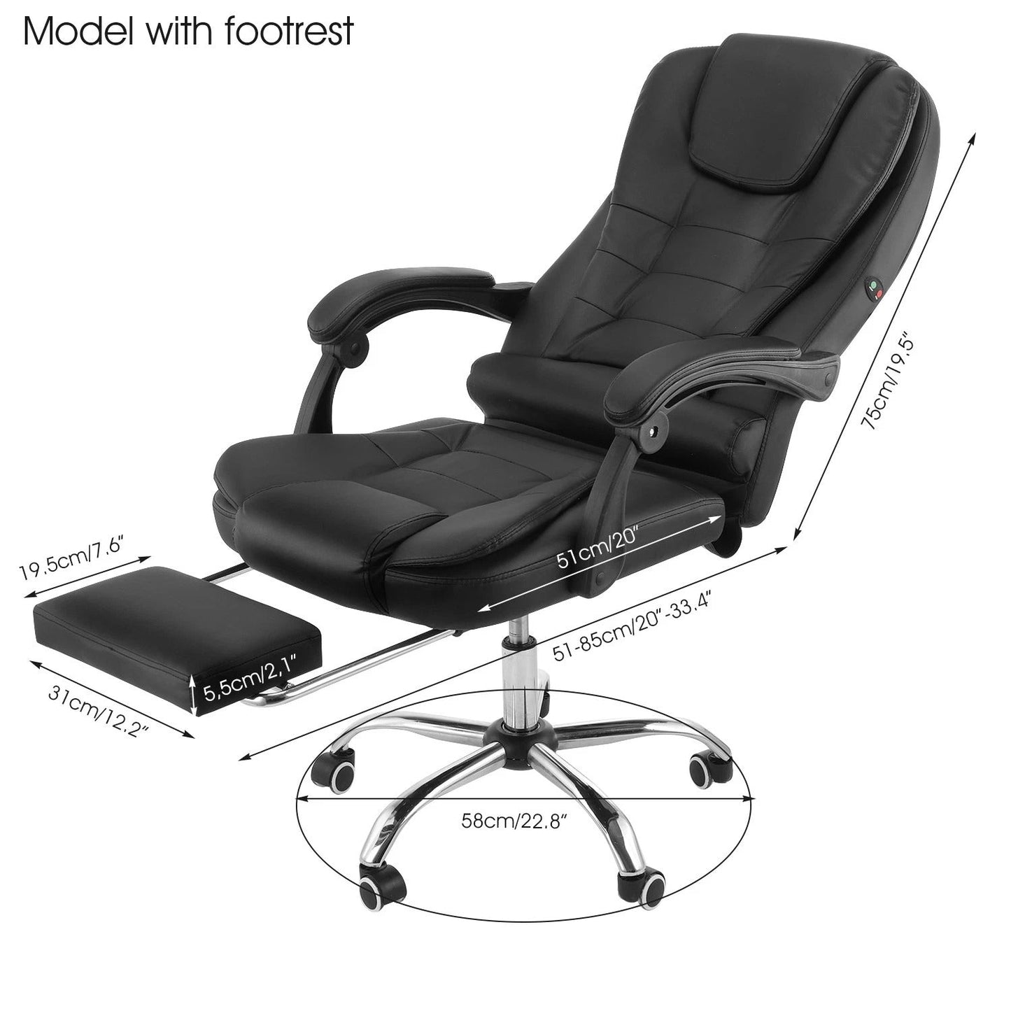 Comfortable Executive Chair with Massage and Back Support