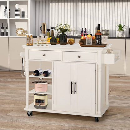 Portable Kitchen Cart with Wheels and Extra Storage - Pexav