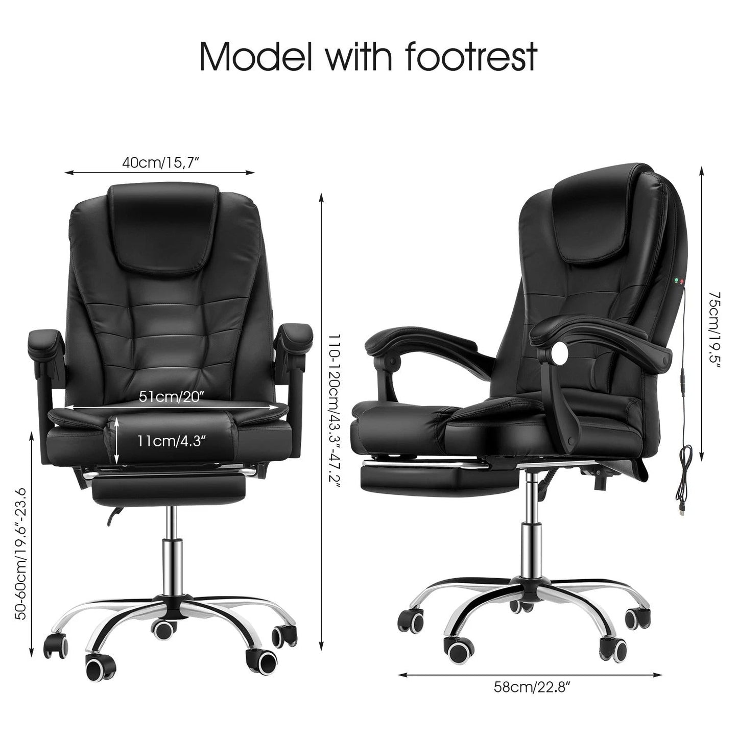 Comfortable Executive Chair with Massage and Back Support