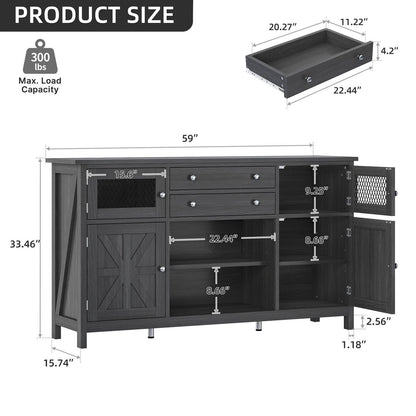 Rustic Kitchen Coffee Storage Cabinet