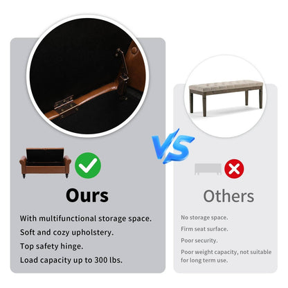 Stylish Bedroom Storage Footrest Bench