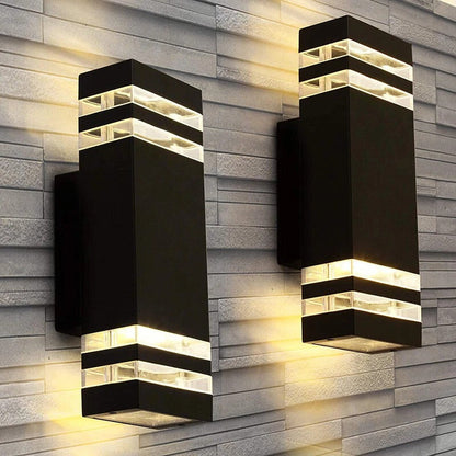 Weatherproof Black Outdoor Wall Sconce 2 Pack - Pexav
