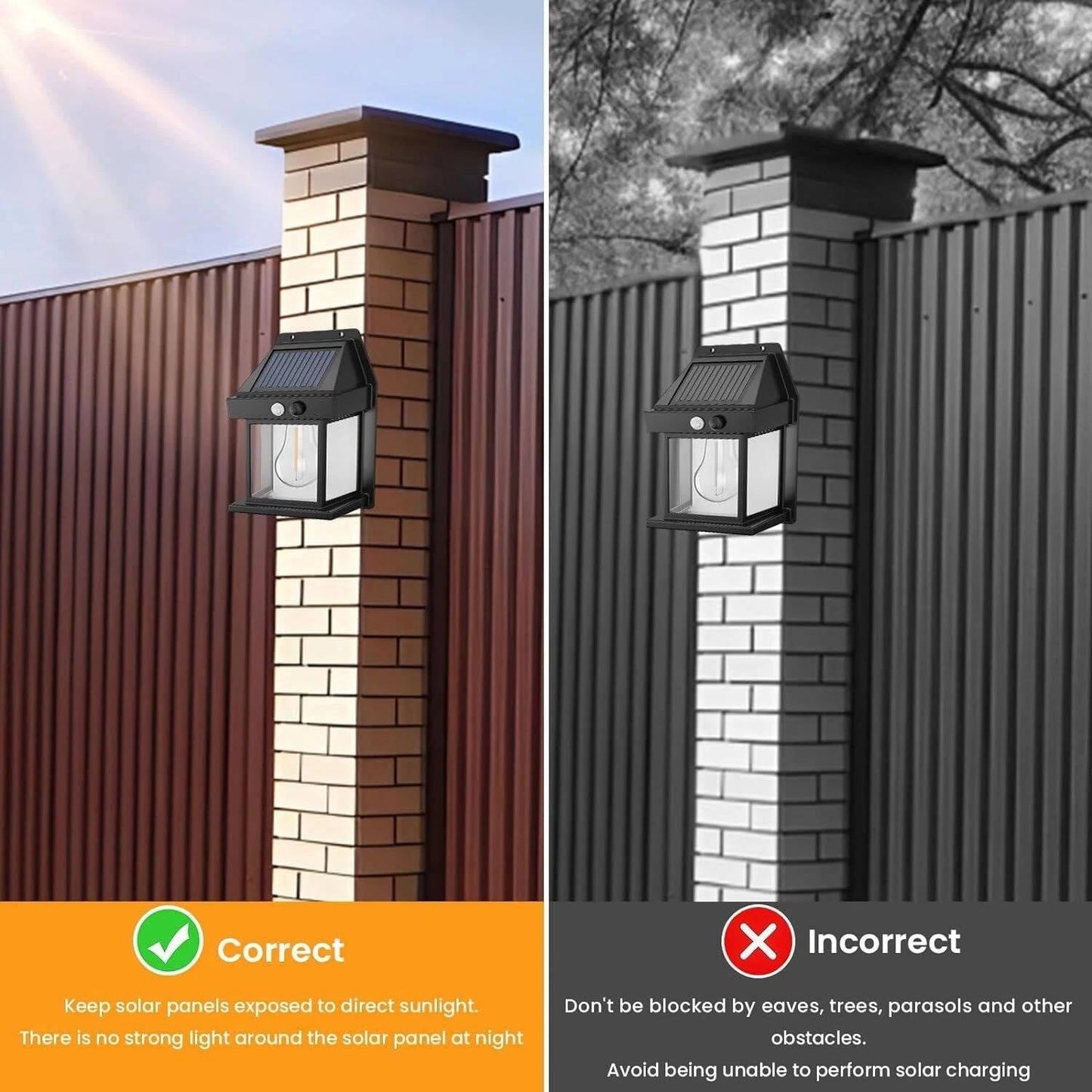 Bright Outdoor Solar Powered Garden Wall Light
