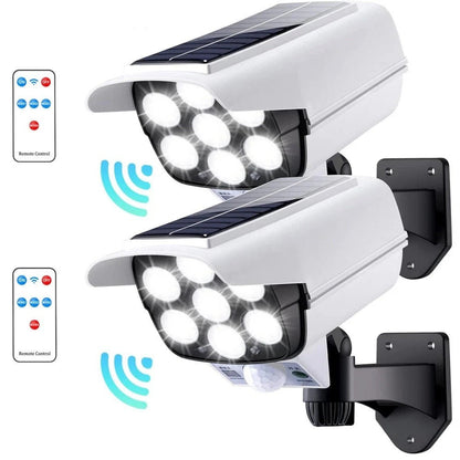 2 Pack Solar Powered Outdoor Motion Lights 77 LED Spotlights - Pexav