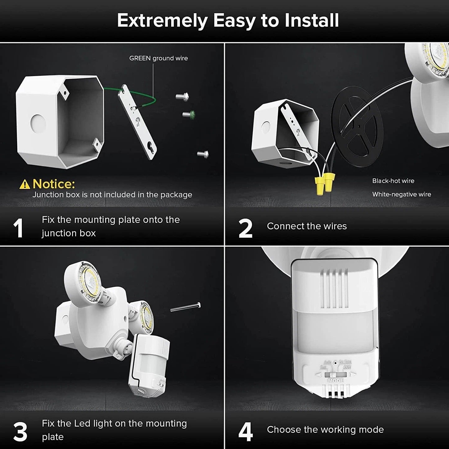 Bright Automatic Outdoor LED Flood Lights 15W