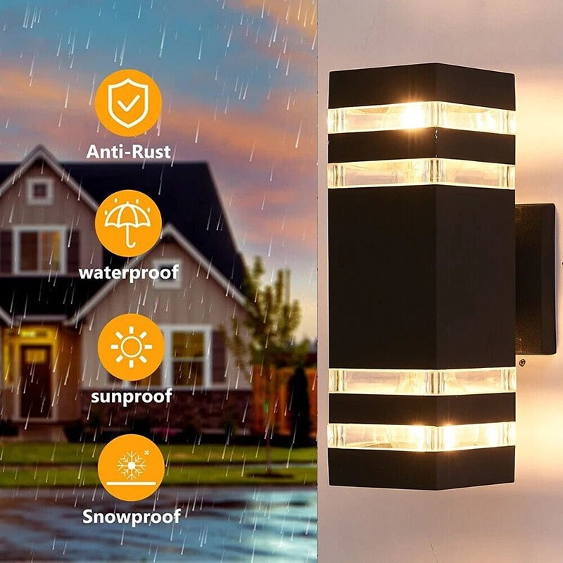 Weatherproof Black Outdoor Wall Sconce 2 Pack