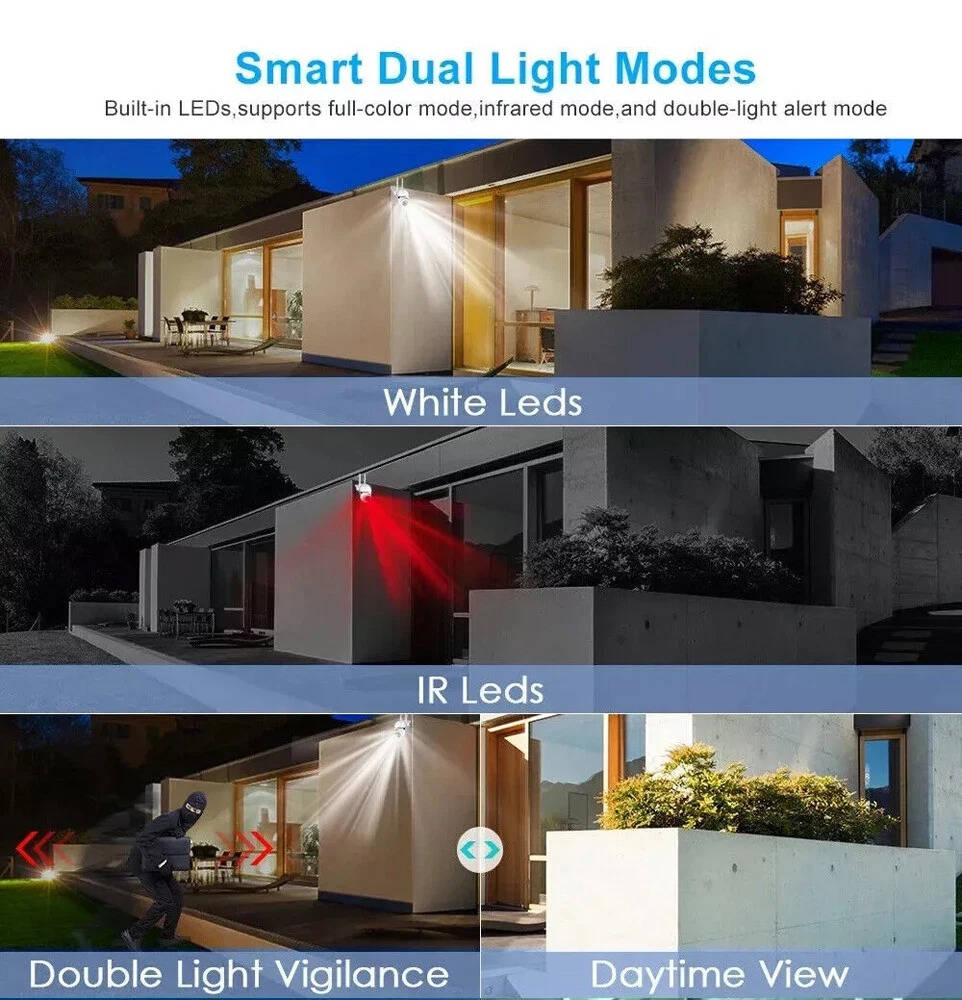 2 Pack WiFi Outdoor Security Cameras, 1080P HD, Night Vision