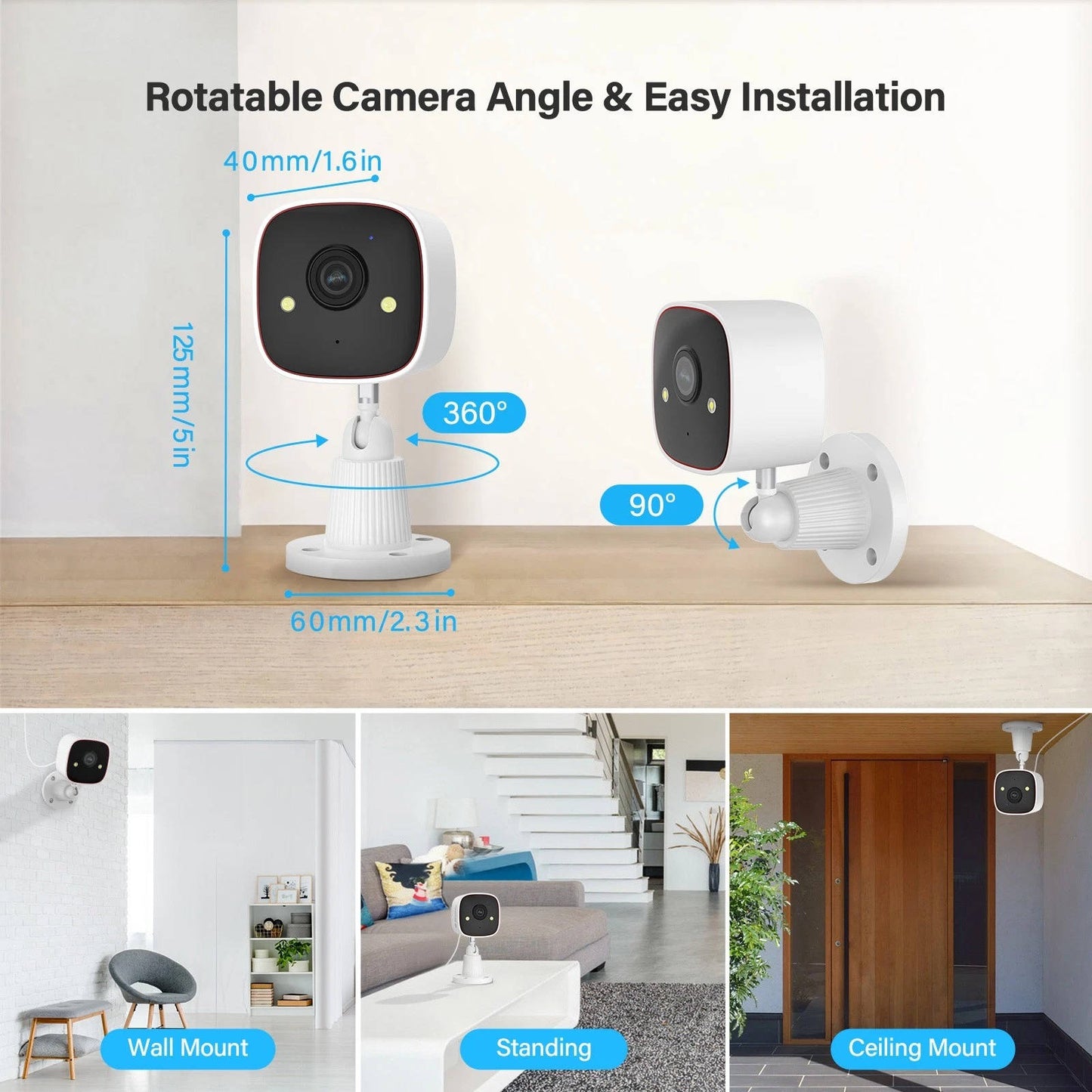 4 Pack Smart Outdoor Wifi Security Cameras 3MP Night Vision