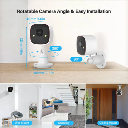 4 Pack Smart Outdoor Wifi Security Cameras 3MP Night Vision