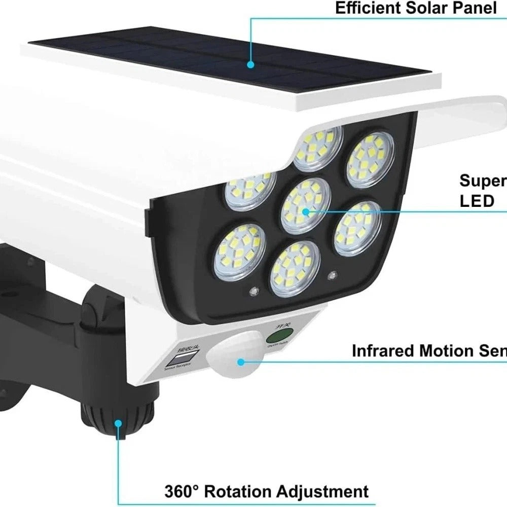 2 Pack Solar Powered Outdoor Motion Lights 77 LED Spotlights