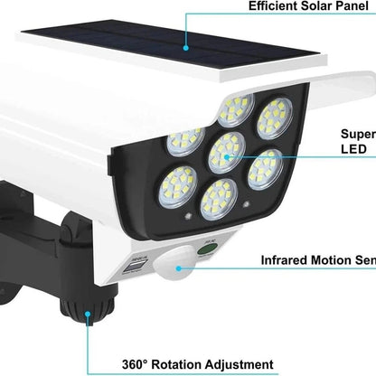 2 Pack Solar Powered Outdoor Motion Lights 77 LED Spotlights