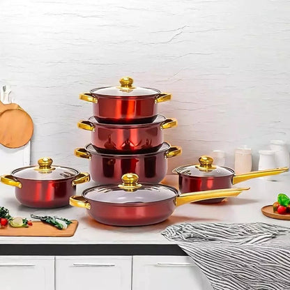 Essential 12pc Non Stick Kitchen Cookware Set