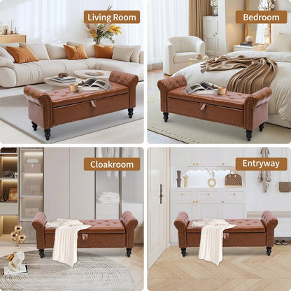 Stylish Bedroom Storage Footrest Bench