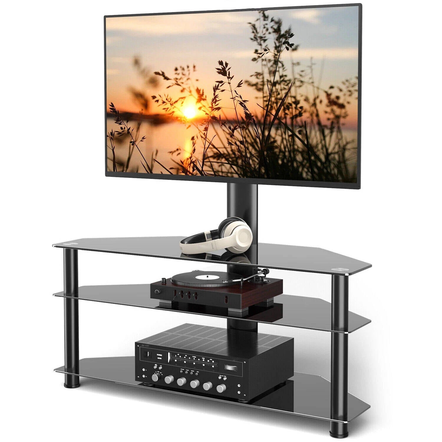 Stable Glass TV Base for 32-70 Flat Screens - Pexav
