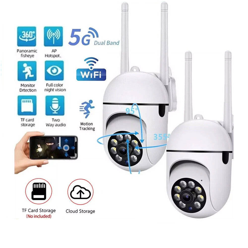 2 Pack WiFi Outdoor Security Cameras, 1080P HD, Night Vision