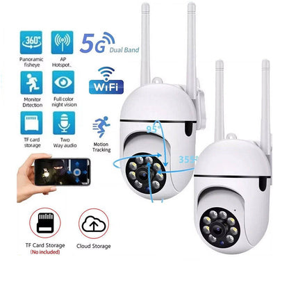 2 Pack WiFi Outdoor Security Cameras, 1080P HD, Night Vision