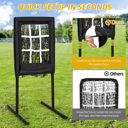 Compact Baseball Pitching Target Net With Strike Zone