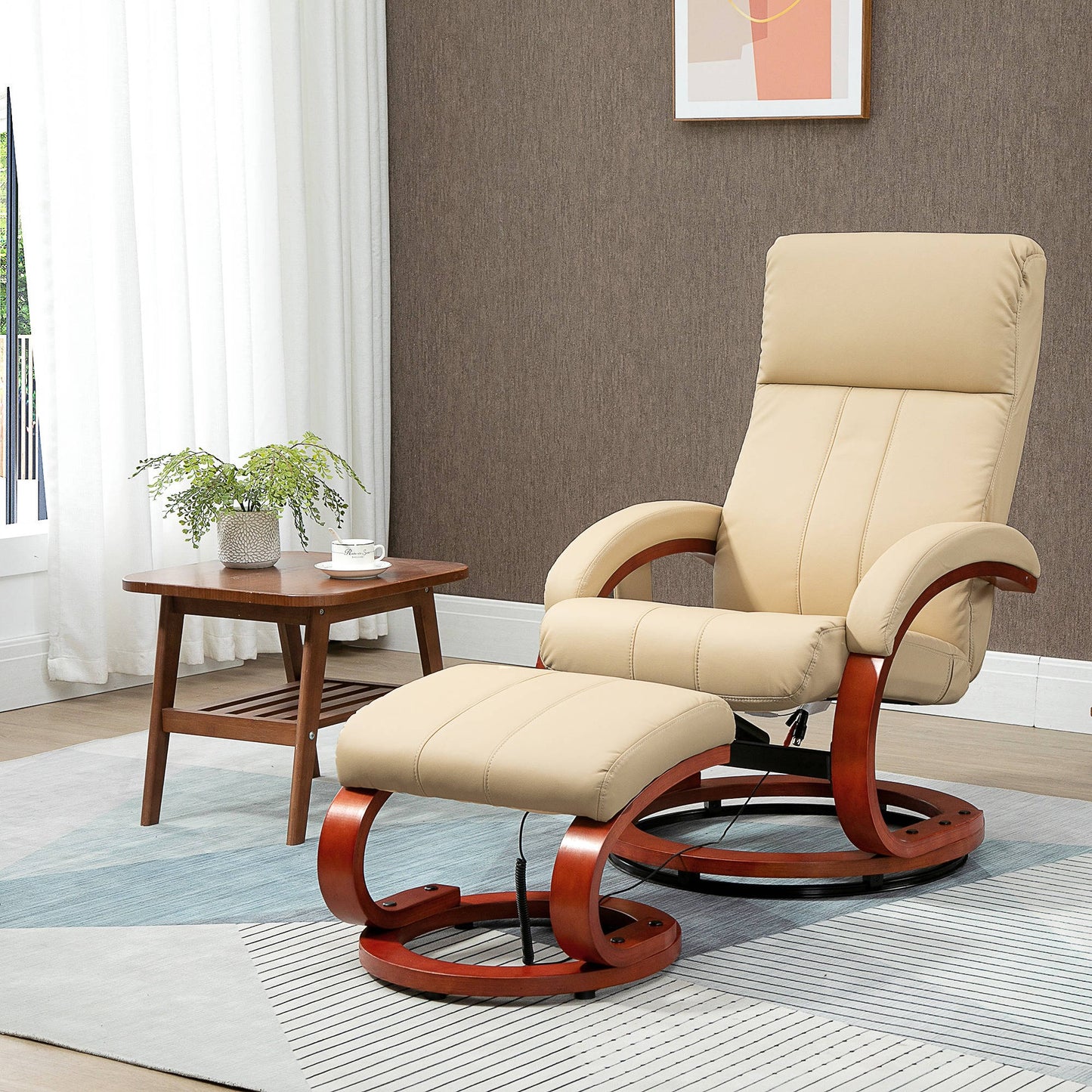 Comfortable Leather Reclining Chair Set