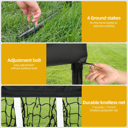 Compact Baseball Pitching Target Net With Strike Zone