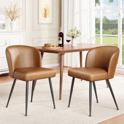 Comfortable Brown Leather Kitchen Chairs