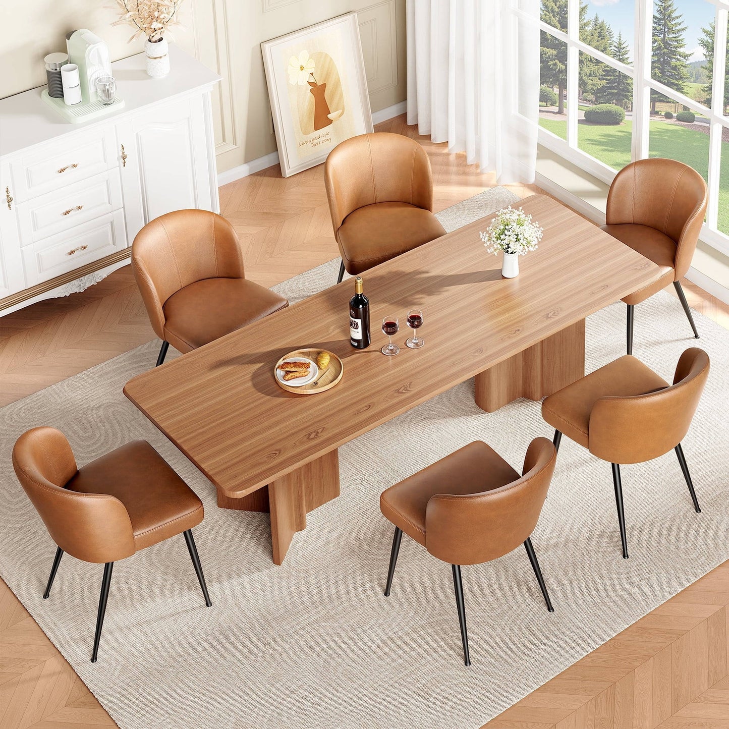 Comfortable Brown Leather Kitchen Chairs