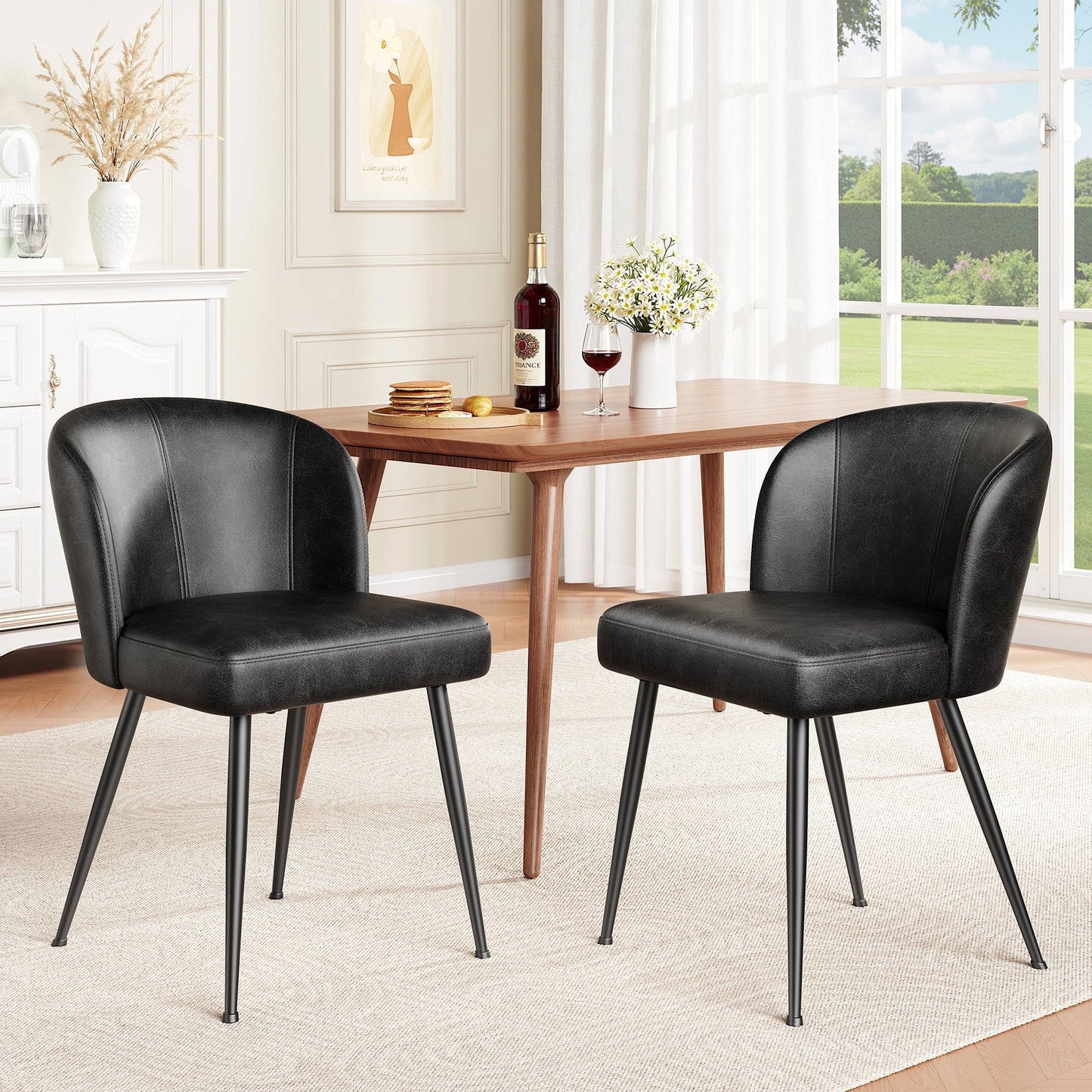 Comfortable Brown Leather Kitchen Chairs - Pexav