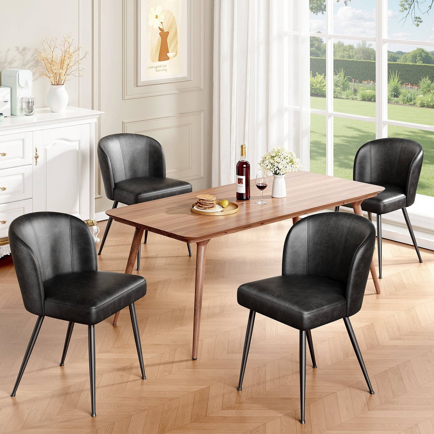 Comfortable Brown Leather Kitchen Chairs