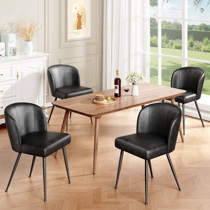 Comfortable Brown Leather Kitchen Chairs