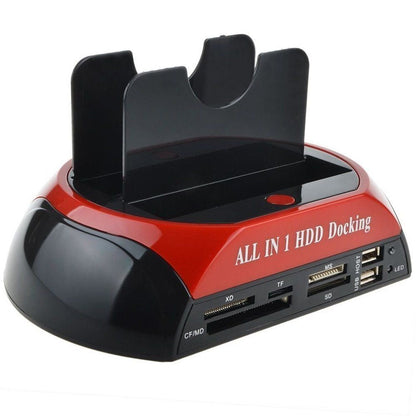 All-in-one HDD docking station with card readers and USB ports.