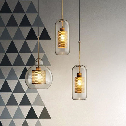 Sleek Glass Hanging Ceiling Light - Pexav