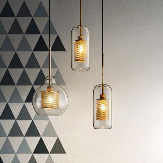 Sleek Glass Hanging Ceiling Light - Pexav
