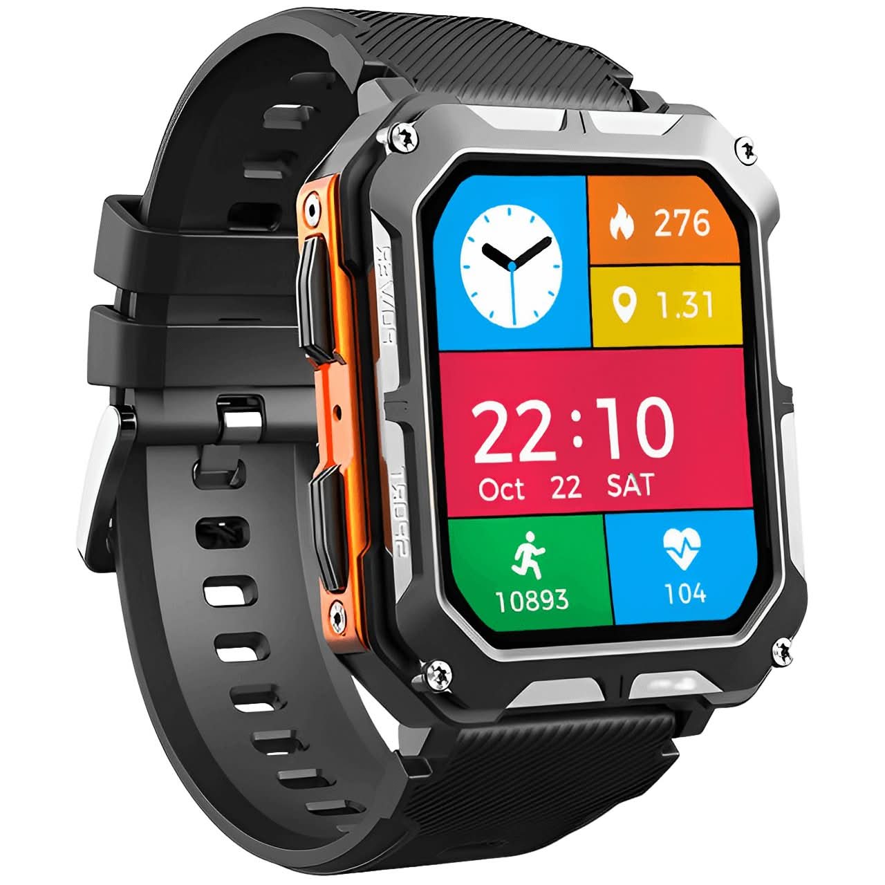 Indestructible Smartwatch - ArmorTime-Orange-Nora Luxe