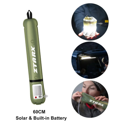 Inflatable Solar LED Tube Light - LumiGlow Pro-4000 mAh-Nora Luxe